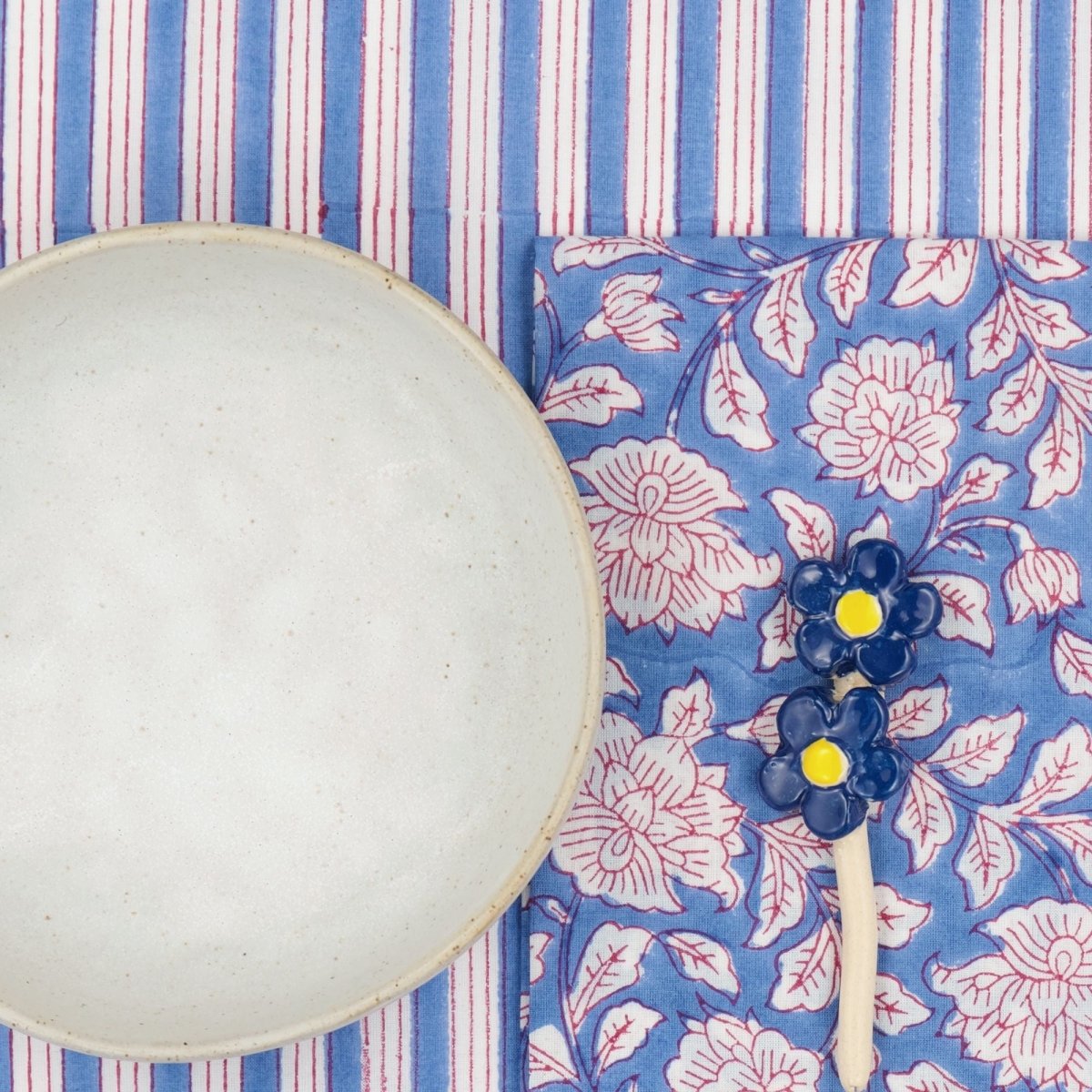 Serviettes de table x4 Iris Bleuet - Suzette à table