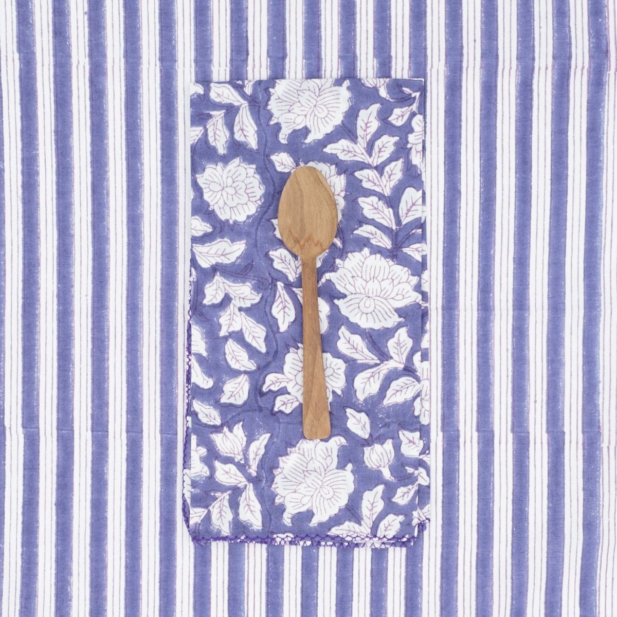 Serviettes de table x4 Iris Indigo - Suzette à table