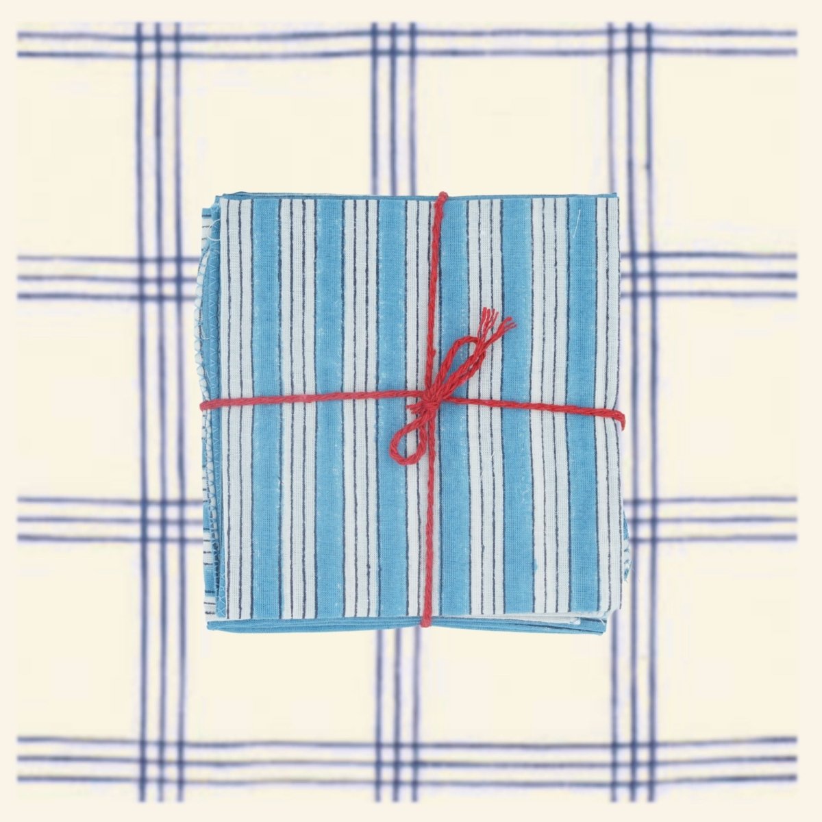 Serviettes de table x4 Salem Bleu Azur - Suzette à table