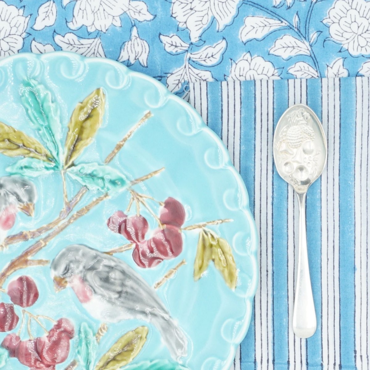 Serviettes de table x4 Salem Bleu Azur - Suzette à table