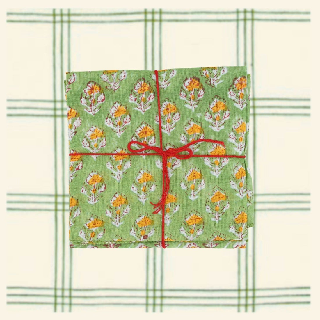Serviettes de table x4 Achilée Tilleul - Suzette à table