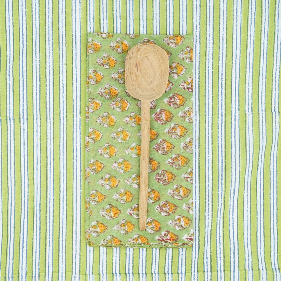 Serviettes de table x4 Achilée Tilleul - Suzette à table