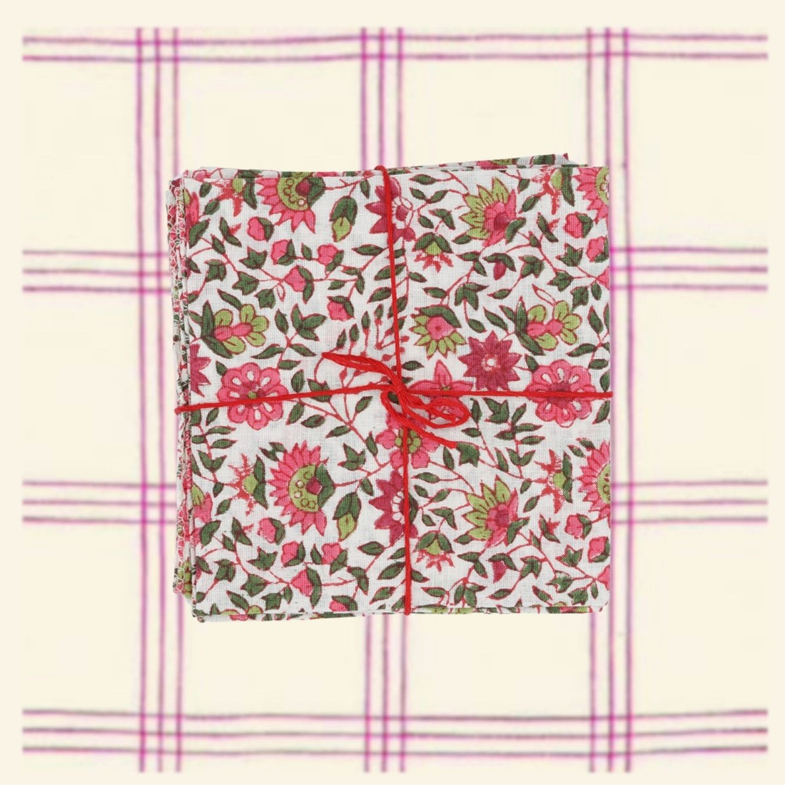 Serviettes de table x4 Chicorée Peonie - Suzette à table