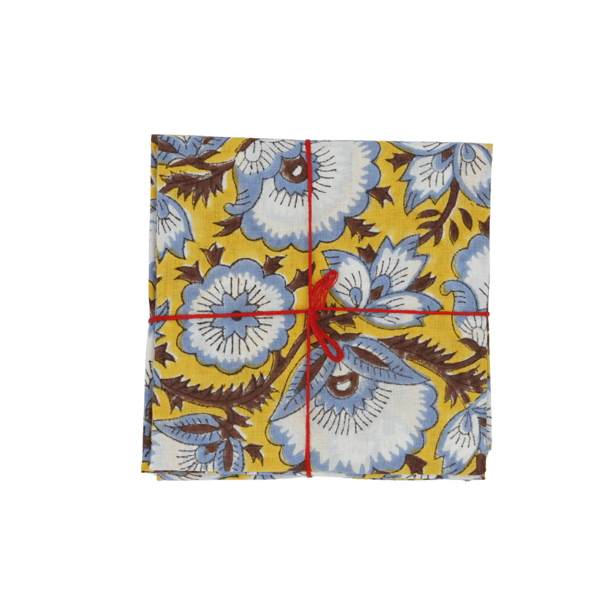 Serviettes de table x4 Delphinium Moutarde - Suzette