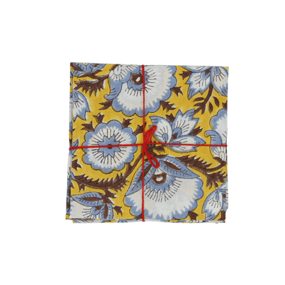 Serviettes de table x4 Delphinium Moutarde - Suzette