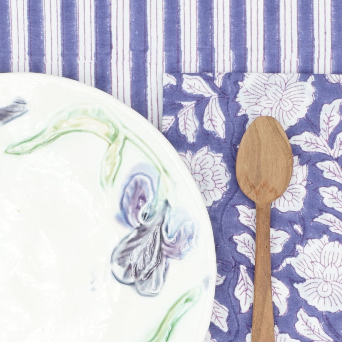 Serviettes de table x4 Iris Indigo - Suzette à table