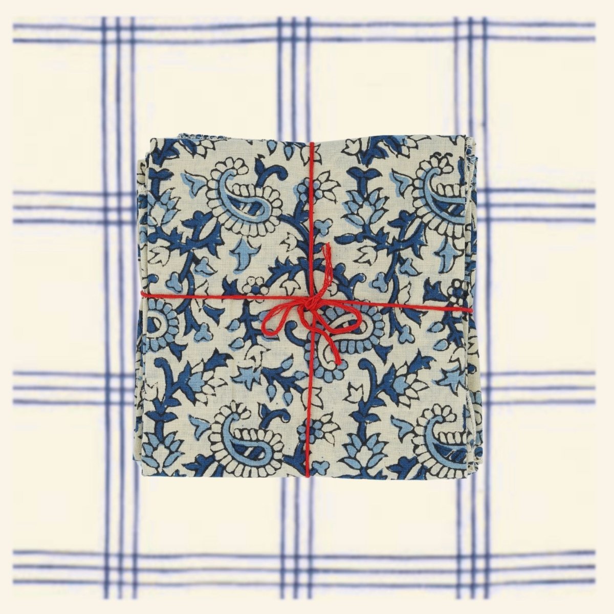 Serviettes de table x4 Pourpier Cobalt - Suzette à table