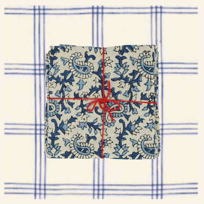 Serviettes de table x4 Pourpier Cobalt - Suzette à table