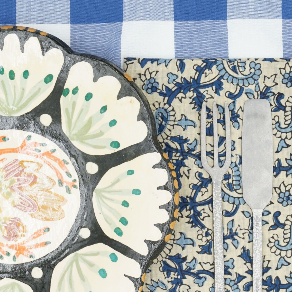 Serviettes de table x4 Pourpier Cobalt - Suzette à table