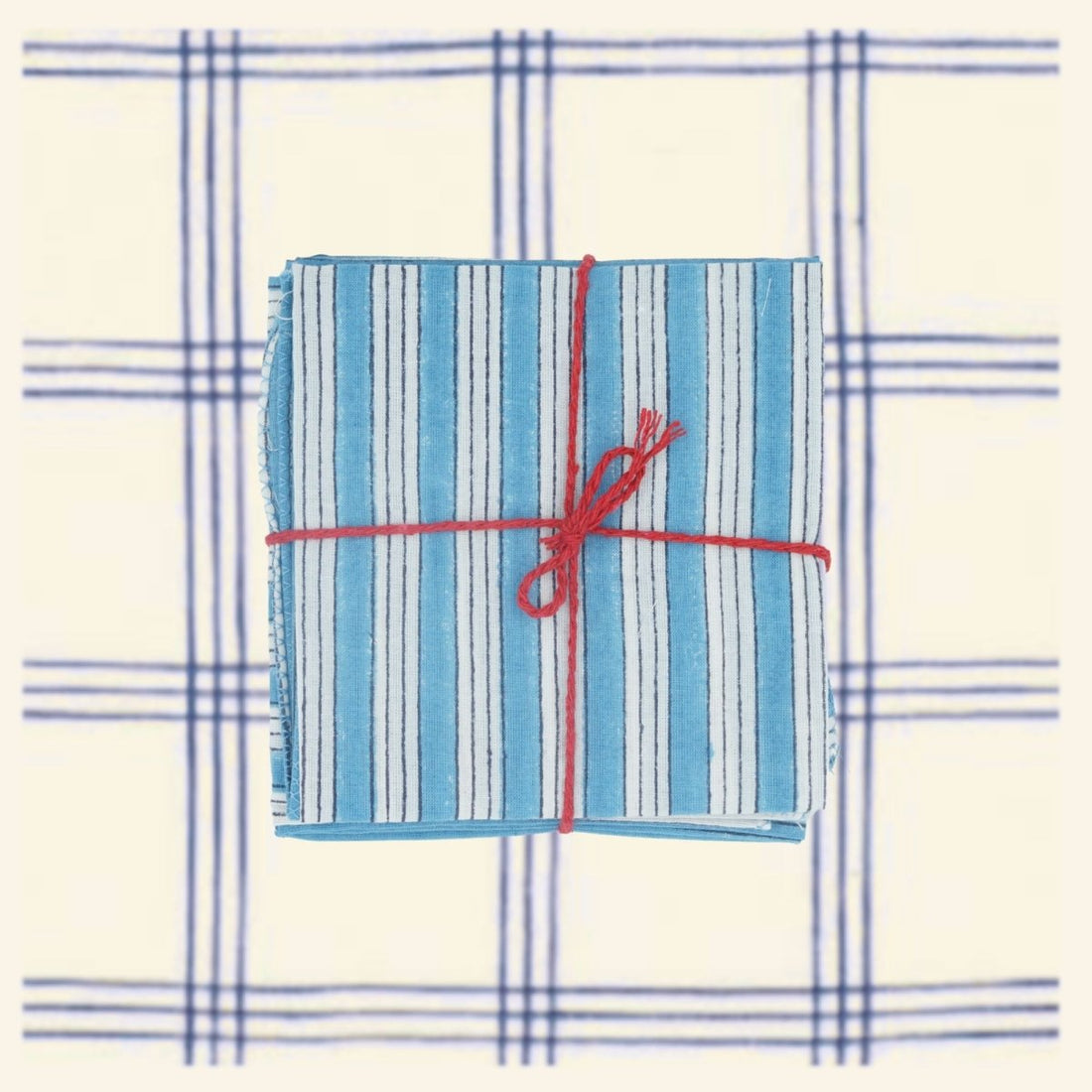 Serviettes de table x4 Salem Bleu Azur - Suzette à table