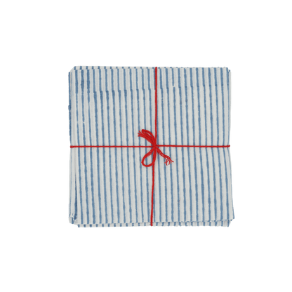 Serviettes de table x4 Stripe Bleuet - Suzette