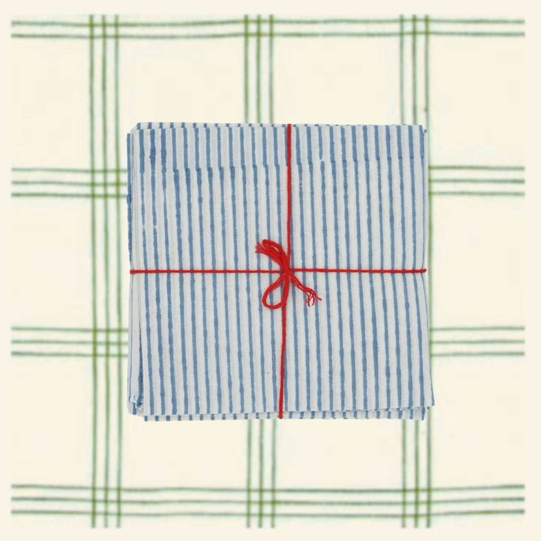 Serviettes de table x4 Stripe Bleuet - Suzette