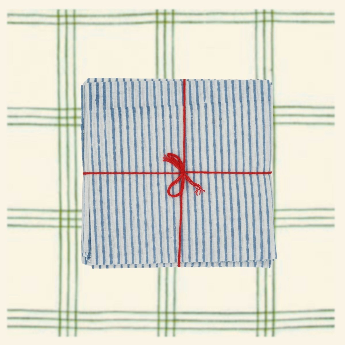 Serviettes de table x4 Stripe Bleuet - Suzette