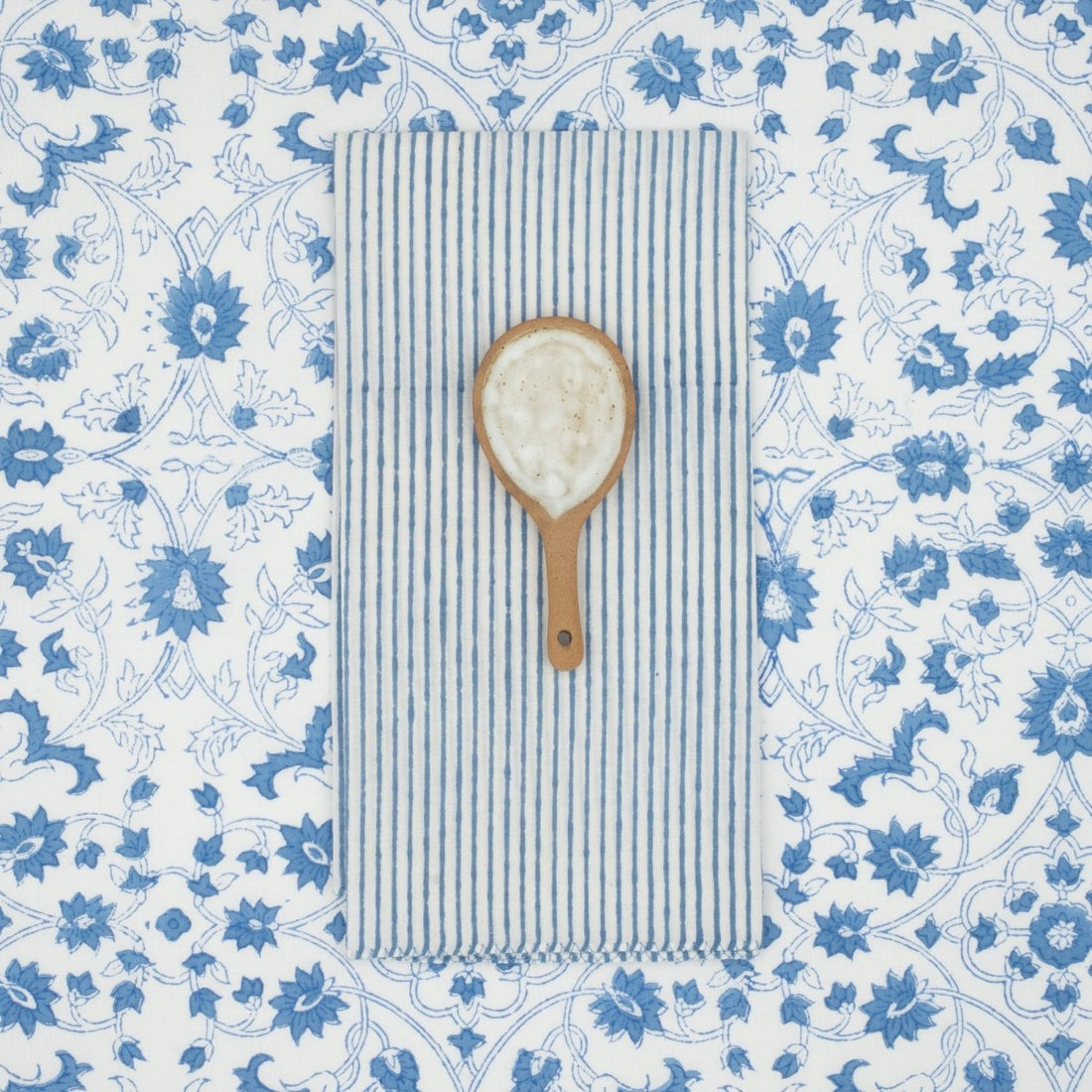 Serviettes de table x4 Stripe Bleuet - Suzette