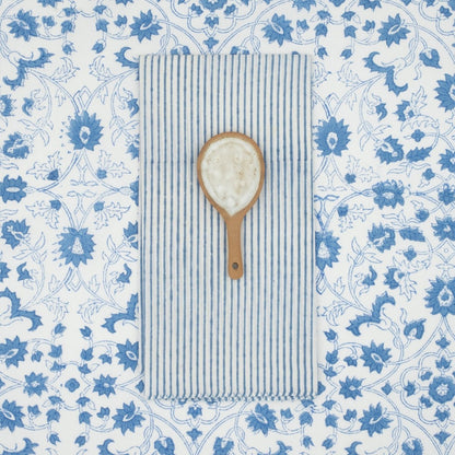 Serviettes de table x4 Stripe Bleuet - Suzette