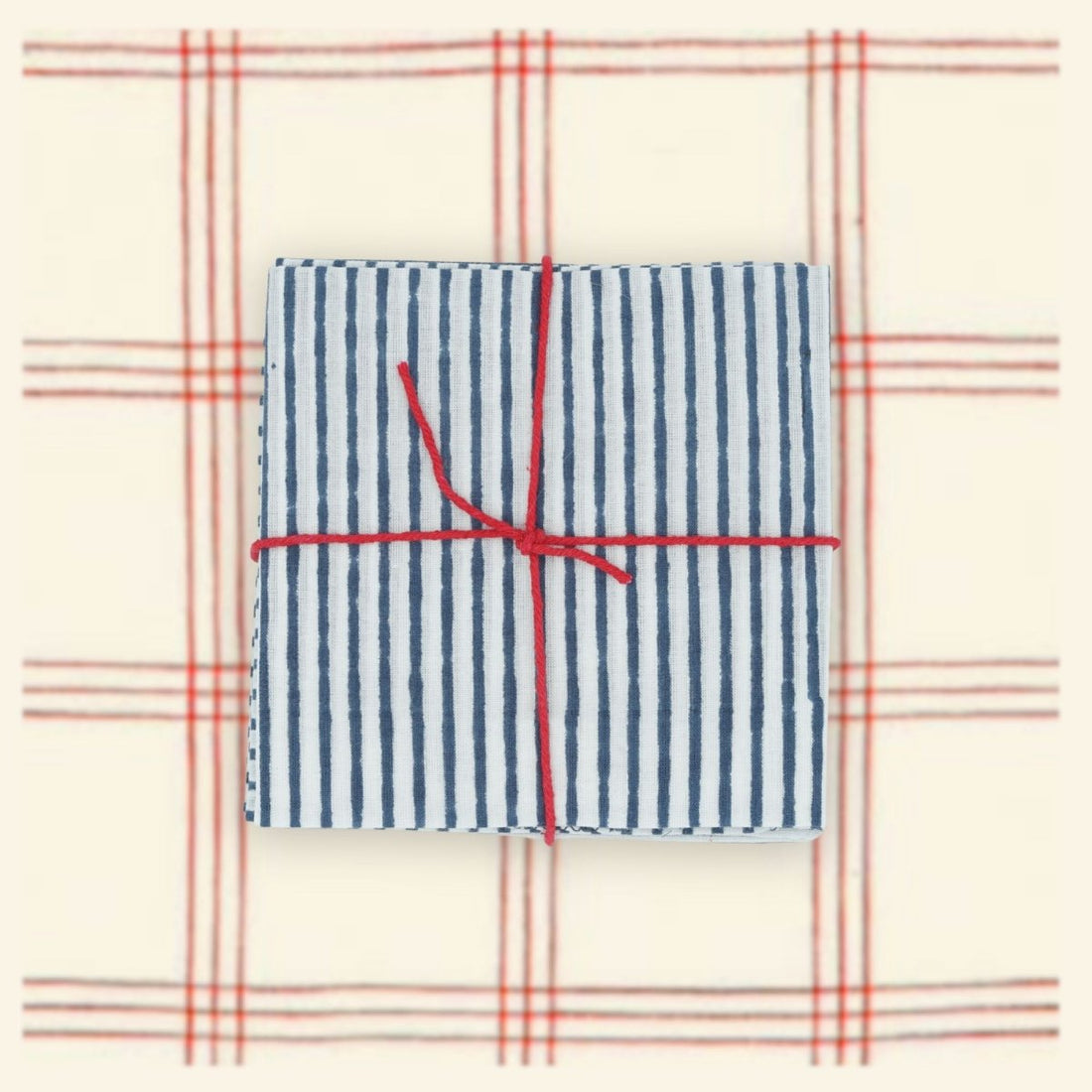 Serviettes de table x4 Stripe Orage - Suzette à table